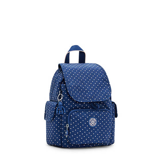 Kipling City Pack Mini Printed Backpack Backpacks Soft Dot Blue | CA 2022RV